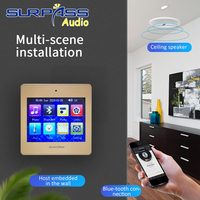 Amplificateur stéréo mural intelligent BT PW425S+CF620 Mini 4 canaux avec écran tactile 25W et haut-parleur de plafond