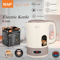 Bouilloire électrique RAF R.7434 1500W 2.0L, ébullition rapide, voyant lumineux, base pivotante à 360°, pour la maison et la cuisine