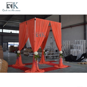 Support de toile de fond carré pour mariage en aluminium télescopique avec montants et barre transversale - Product Image 4