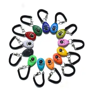 Factory direct wholesale multi-color pet training clicker with wrist strap - dog training clicker