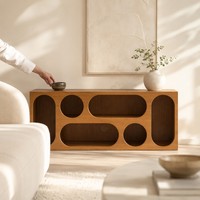 Meuble TV moderne en MDF avec rangement évidé, 116,8x36,8x45,8cm, pour salon