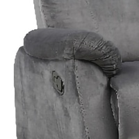 Fauteuil inclinable manuel en velours gris, dossier et repose-pieds réglables, design ergonomique, massage, télécommande, salons, BSCI