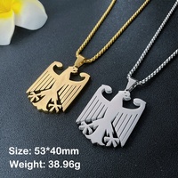 Collar con Colgante de Emblema de Águila de Acero Inoxidable Chapado en Oro, Diseño Personalizado de Moda, Joyería Única de Tendencia al por Mayor
