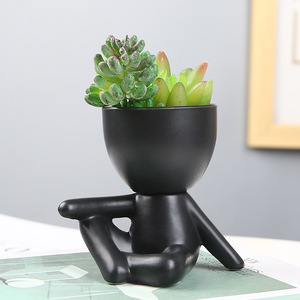 <span class=keywords><strong>Pot</strong></span> tanaman Mini berbentuk manusia, <span class=keywords><strong>pot</strong></span> tanaman lucu sukulen keramik untuk dekorasi rumah - Product Image 5