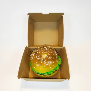 Toptan eko dostu gıda paketi yemek kabı Burger kağit kutu