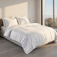 Couette matelassée légère et rafraîchissante King Size, garnissage alternatif en mélange de polyester, ultra douce, rayée