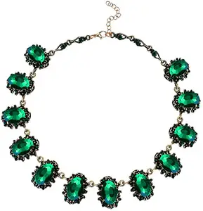  Винтажное ожерелье-чокер с кристаллами женские аксессуары для девочек Ожерелья Ruigang с зелеными/красными кристаллами модные ювелирные изделия в подарок