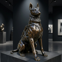 Sculpture de chien en bronze fidèle - Statue canine sur mesure grandeur nature avec options de race personnalisées, sculpture en bronze
