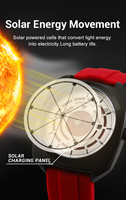 Reloj Solar de Lujo, Reloj de Pulsera de Cuarzo Solar para Hombre, Personalizado, de Acero Inoxidable, Resistente al Agua, con Panel Solar