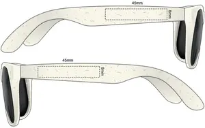 Sıcak satış promosyon ucuz hediye kadınlar kare çerçeve geri dönüşümlü buğday samanı + PP güneş gözlüğü Unisex erkekler çevre dostu güneş gözlüğü - Product Image 3