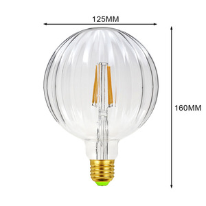 Sáng Tạo Retro G125 Globe <span class=keywords><strong>LED</strong></span> cứng thanh ánh sáng dưa hấu vàng trong suốt kho <span class=keywords><strong>Dimmable</strong></span> <span class=keywords><strong>E27</strong></span> cơ sở - Product Image 4