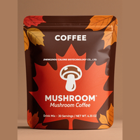 Mélange de café protéiné aux champignons personnalisé en poudre, café instantané végétalien aux champignons avec Reishi et Chaga, alternative au café