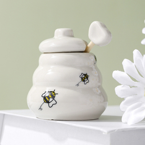 Pensato per ape vaso di miele in ceramica bianca con coperchio Set regalo per matrimonio Baby Shower Party bomboniere regalo Souvenir - Product Image 6