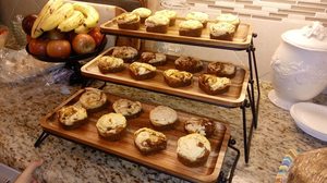 Youlike 3 Tier Acacia <b>Wooden</b> <b>Cupcake</b> <b>Stand</b> and Towers Serving Tray Wood Serving Platters and Trays for Party - Product Image 6