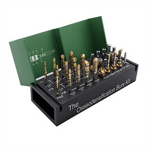 Kit de Brocas para Osseodensificación, 29 Piezas, Brocas Quirúrgicas Dentales Manuales de Acero Inoxidable, Instrumento Verde Clase I - Product Image 1