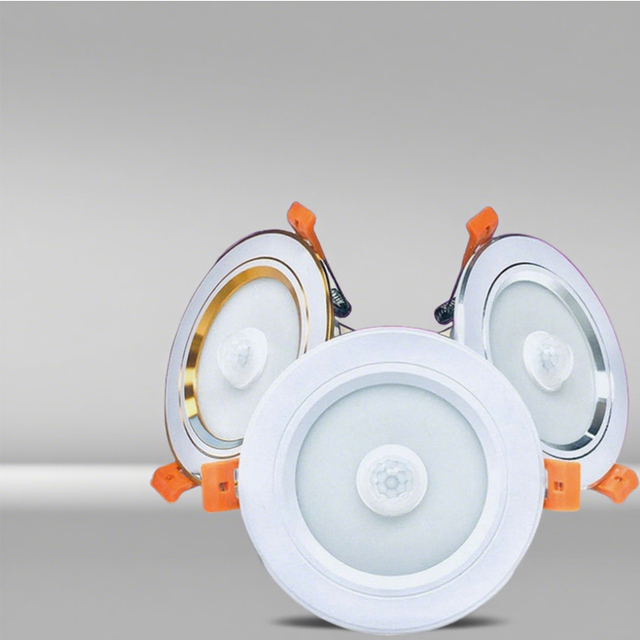 Smart Home Downlight Motion Sensor Auto on Off Recessed Round LED Ceiling Light for Corridor Closet Bathroom Ceiling Lights