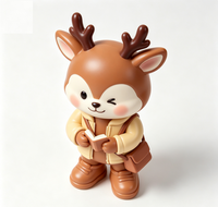 Figurine d'art de cerf personnalisée en PVC et ABS, statue de dessin animé, fabrication OEM en Chine, figurine personnalisée pour la vente en gros de produits de marque