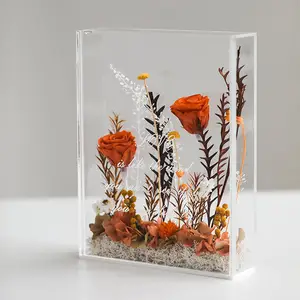 Valentine's Day Mother's Day Gift Choose Romantic Luxury Clear Acrylic Rose Box Preserved Flower Box