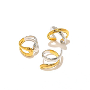 Stainless Steel <b>Ring</b> Geometric X-Shaped Double Band Women's Fashion Jewelry Gift - Product Image 4