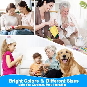 ชุดเครื่องมือถักไหมพรมแบบหัวเดียว พร้อมด้ามจับนุ่มสีลูกกวาด เข็มโครเชต์ขนาด 2 มม. ทำจากอลูมิเนียมออกไซด์และพลาสติก สำหรับถักไหมพรม - Product Image 4