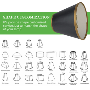 Custom Black Cone Paper <strong>Lampshade</strong> <strong>Gold</strong> Trim Handmade Classic Decorative Indoor Lighting Accessory OEM ODM Supplier - Product Image 4