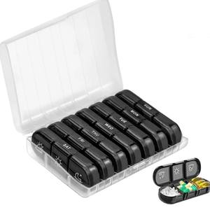 Choice Fun, organizador de pastillas de plástico desmontable de 21 compartimentos, 7 días, 3 veces por semana, caja de <span class=keywords><strong>Medicina</strong></span> de vitamina <span class=keywords><strong>para</strong></span> organizar fiestas - Product Image 1