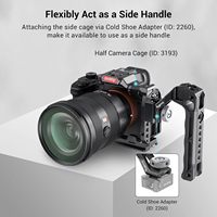 Poignée supérieure légère avec griffe porte-accessoires, compatible cage de caméra DSLR, poignée universelle avec 5 adaptateurs griffe porte-accessoires et griffe porte-accessoires