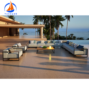 Juego de Patio de lujo Juego de muebles de exterior 2024 Colección de 9 asientos Madera mixta de aluminio de China para patio al aire libre - Product Image 1