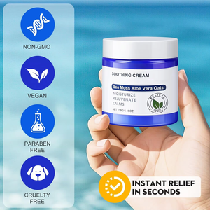 Lenisci la tua pelle con tutta la <span class=keywords><strong>crema</strong></span> Eczema naturale a base di muschio di mare, Comfort idratante per la pelle sensibile e secca - Product Image 5