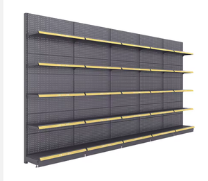 Étagère de supermarché en métal légère en forme de L, double face, norme américaine, avec étagères solides et panneau arrière - Product Image 2