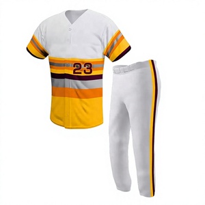 Uniforme de Béisbol Personalizado Transpirable para Hombre, Jersey Blanco con Franjas Naranjas y Marrones, Número 23 Reflectante, Talla Adulto, 100% Poliéster - Product Image 3