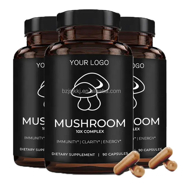 OEM Private Label Mushroom Complex Capsule Herbs Capsule Cordyceps Militaris Lions Mane Reishi Mushroom Capsules