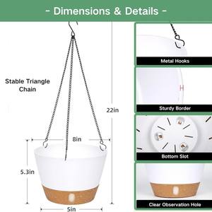 Pots de plantes en plastique P172 avec plateau profond et trous de drainage élevés Jardinières auto-arrosantes <span class=keywords><strong>pour</strong></span> plantes et fleurs d'intérieur et d'extérieur - Product Image 2