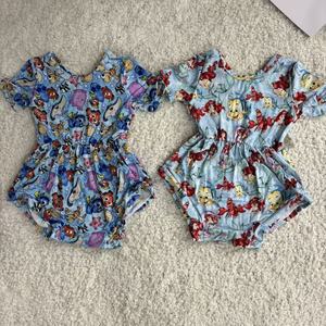 Macacão de Fibra de Bambu para Bebês, Personalizado com Botões, Roupas de Verão para Meninas, Padrões e Logotipo Personalizáveis - Product Image 3