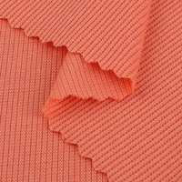 Tissu côtelé 220-230g en polyester et élasthanne 2x2, col et poignets tricotés pour vêtements de sport