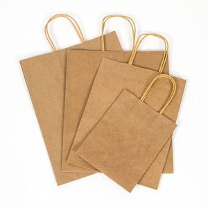 Wholesale Custom With Logo Fashion Recycled <b>Reusable</b> Hand Bag Gift Bag Cardboard Packaging Brown for Shopping Kraft Paper Bag - Product Image 1