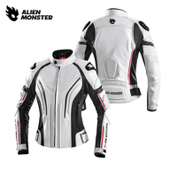 Blouson Moto en Cuir Alien Monster Shadow Flow Certifié CE Respirant Protection Quatre Saisons Anti-Chute Course