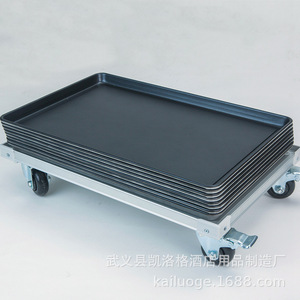 Aluminum Alloy Baking <b>Cart</b> Model 87 Four-<b>Wheel</b> Movable Industrial Food Factory Use Silver Color - Product Image 2