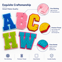 Lot de patchs alphabet en chenille en gros, lettres capitales style universitaire, en tissu éponge, brodés, en vrac, en stock pour sacs et pochettes
