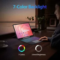 Étui pour Samsung Tab S11 Ultra 14,6 pouces avec clavier Bluetooth, emplacement pour stylet, éclairage RGB, support magnétique détachable et pliable