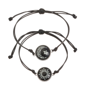 Popolare luminoso intrecciato braccialetti romantici <span class=keywords><strong>amanti</strong></span> della luna sole eterno regolabile <span class=keywords><strong>coppia</strong></span> notte bagliore braccialetto regalo di san valentino - Product Image 5
