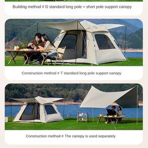 <span class=keywords><strong>Équipement</strong></span> complet de <span class=keywords><strong>camping</strong></span> en plein air 2-en-1 auvent de tente Oxford noir épais avec écran solaire pour voiture pour 3-4 personnes - Product Image 3