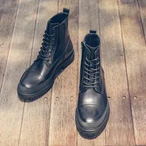 Chaussures de bottes formelles pour hommes en cuir à coupe haute personnalisées