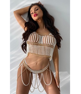 2023 Pearl Body Chain Bra - Fashion Shoulder collane reggiseno catene gioielli per il corpo abito Bikini Sexy - Product Image 1