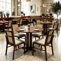 Ensemble de salle à manger commercial de style naturel et doux, table en bois de bistrot et chaises assorties pour restaurant, café, salon de thé
