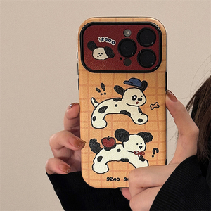 <span class=keywords><strong>Coque</strong></span> de téléphone en cuir pour iPhone 16 15 17 Pro Max 11 12, motif <span class=keywords><strong>chien</strong></span> amusant, avec dragonne, résistante aux chutes et antichoc - Product Image 5