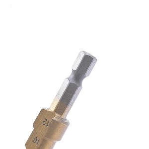 Hexagon Shank HSS Wood Metal Drilling Titanium <b>Step</b> <b>Drill</b> Bits HS-BT03 Hs-bt03 <b>Step</b> <b>Drill</b> Bit Titanium - Product Image 5