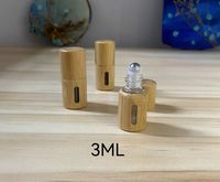 Mini flacons à bille en verre de 3 ml et 5 ml avec bouchon en bambou, différents matériaux, billes en acier pour le soin de la peau en roll-on