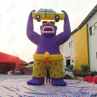 Globo de cohete de fuegos artificiales inflable de gorila gigante de 16 pies Zhenmei para marketing de eventos 1 año de garantía