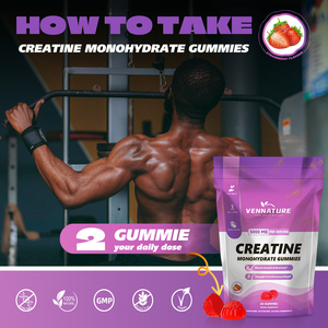 Vennature Private Label Strawberry 5000mg Pre Workout Creatine Monohydrate Gummies Creatine Gummies with <strong>Bcaa</strong> and Collagen - Product Image 5